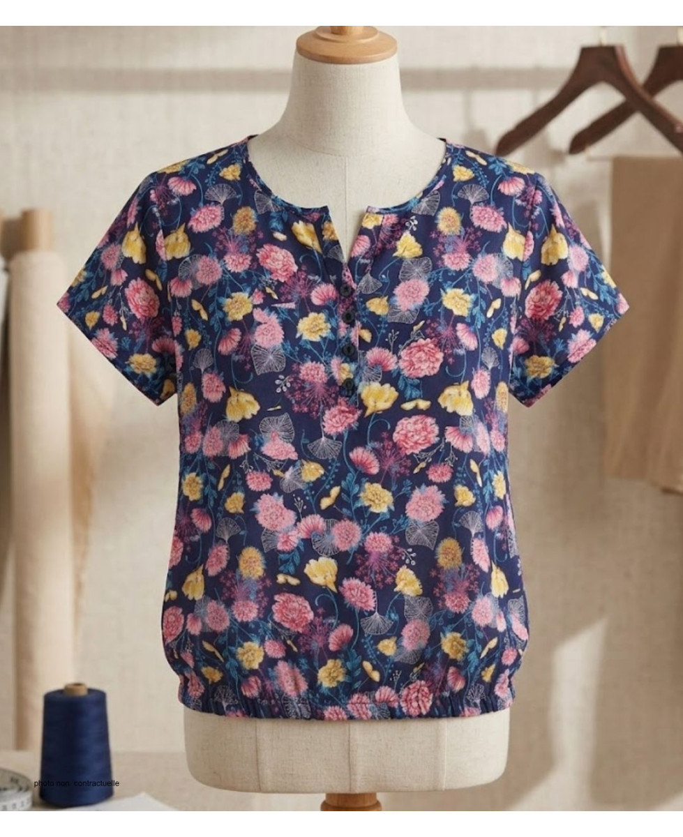 MAYFLOWER VICTOIRE1 Chemisier Imprimé Bleu et Rose