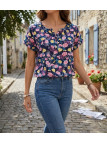MAYFLOWER VICTOIRE1 Chemisier Imprimé Bleu et Rose