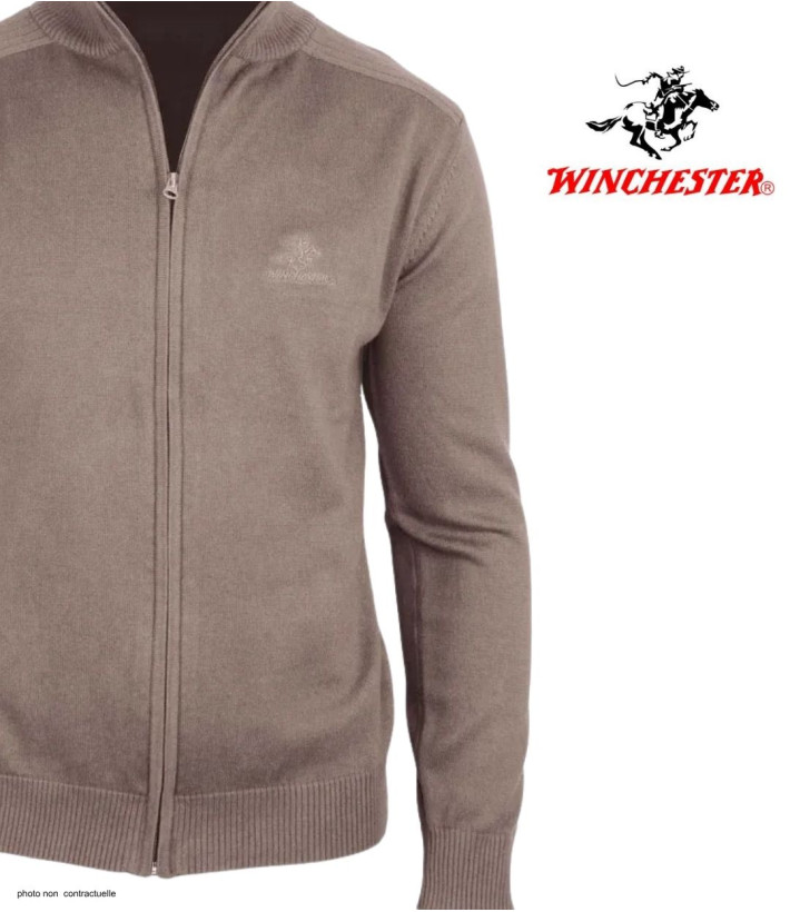 Cardigan WINCHESTER CLINTON3 | Gilet Zippé Pur Coton Beige