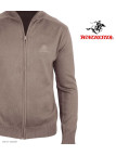 Cardigan WINCHESTER CLINTON3 | Gilet Zippé Pur Coton Beige