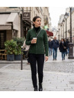 Cardigan torsadé olive femme SAMY2 – Zippé, laine & acrylique