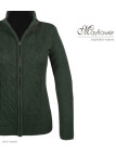 Cardigan torsadé olive femme SAMY2 – Zippé, laine & acrylique