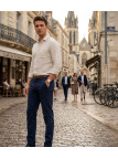 Chino CHALLENGER PANT2002A | Pantalon Stretch Bleu Marine