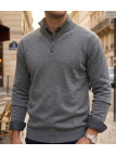 Pull col montant zippé CHALLENGER PUL2005A – Gris chaud
