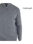 Pull col montant zippé CHALLENGER PUL2005A – Gris chaud