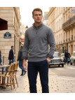 Pull col montant zippé CHALLENGER PUL2005A – Gris chaud