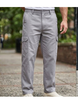 Pantalon cargo multipoches gris pour homme de la marque CHALLENGER modèle VALLON2 avec taille élastiquée.