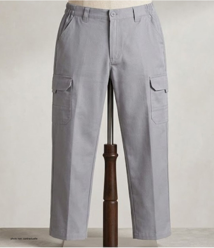 CHALLENGER VALLON2 - Pantalon cargo gris à taille élastiquée