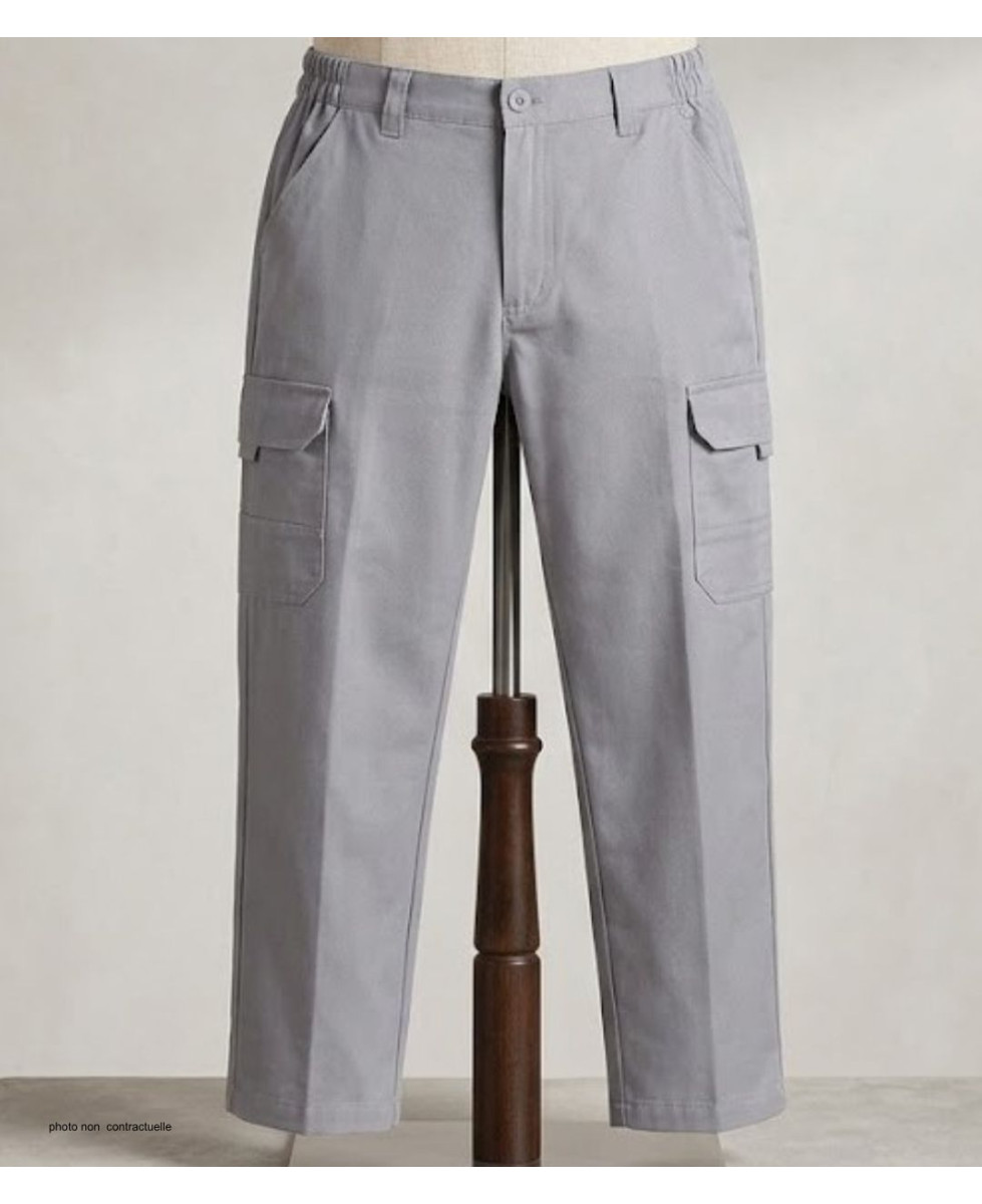 CHALLENGER VALLON2 - Pantalon cargo gris à taille élastiquée