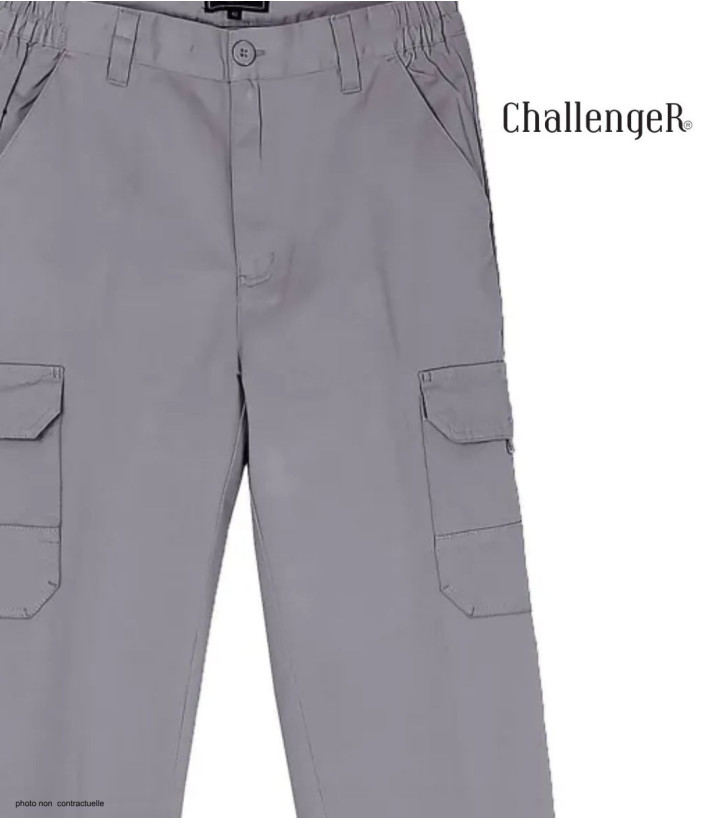 CHALLENGER VALLON2 - Pantalon cargo gris à taille élastiquée