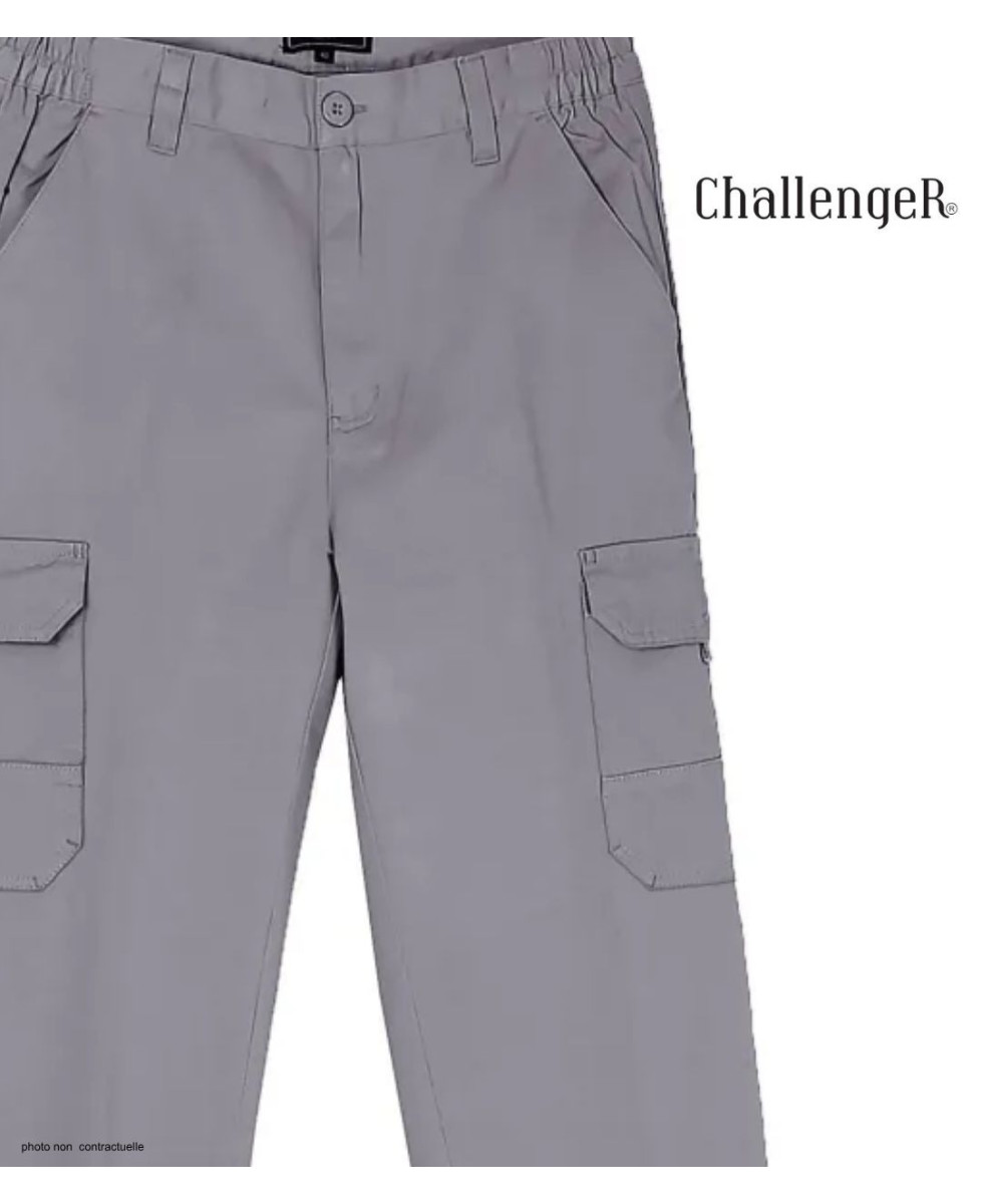 CHALLENGER VALLON2 - Pantalon cargo gris à taille élastiquée