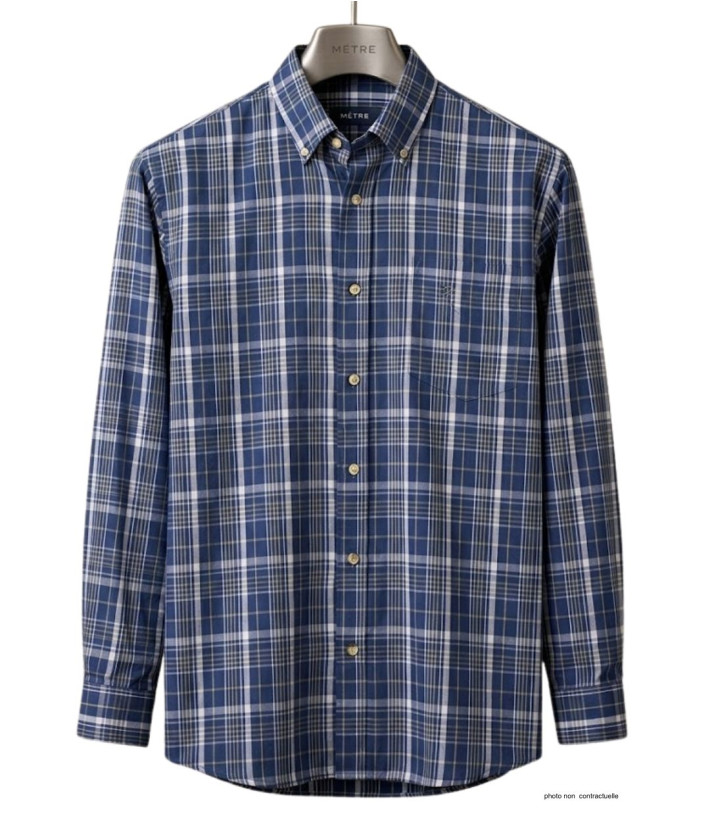 SEDETEX M031 - Chemise manches longues confort bleue