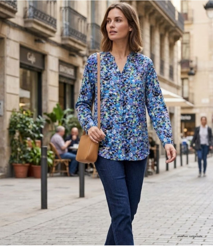 MAYFLOWER CHF3062 Chemisier Imprimé en Viscose Fluide