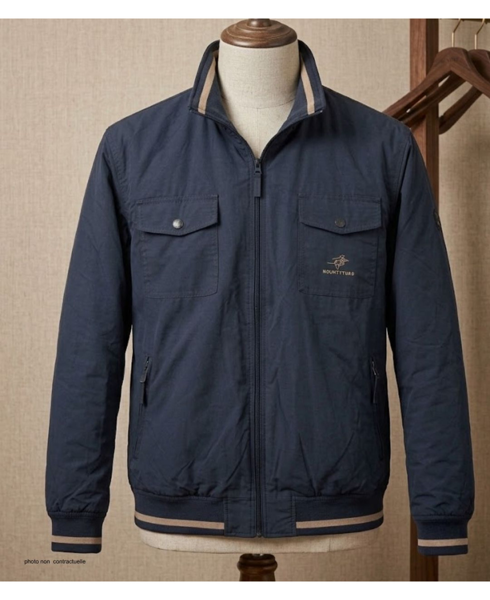WINCHESTER WE1224M Blouson Homme Microfibre Bleu Léger