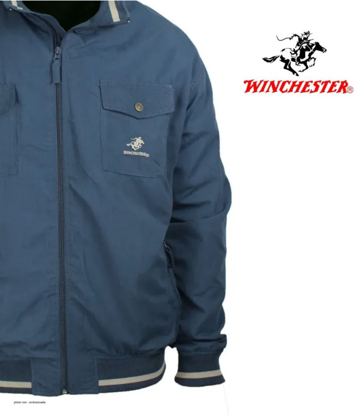 WINCHESTER WE1224M Blouson Homme Microfibre Bleu Léger