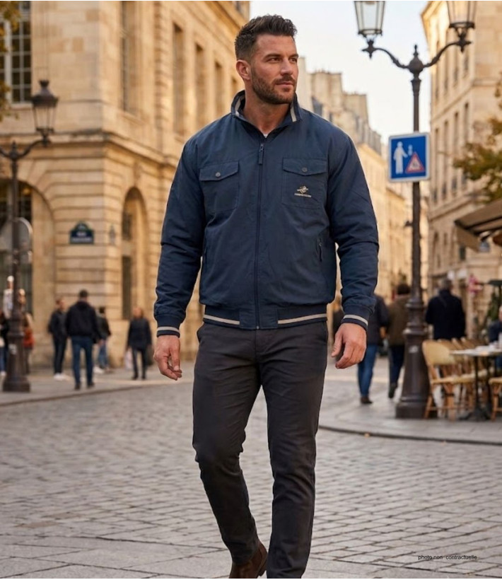 WINCHESTER WE1224M Blouson Homme Microfibre Bleu Léger