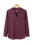 MAYFLOWER N3203 Chemisier Imprimé en Viscose Rouge et Noir
