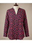 MAYFLOWER N3203 Chemisier Imprimé en Viscose Rouge et Noir