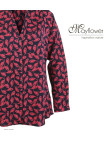 MAYFLOWER N3203 Chemisier Imprimé en Viscose Rouge et Noir