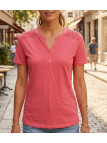 Tee-shirt MAYFLOWER TEEF4011A Rose - Coton flammé confort