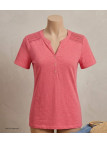 Tee-shirt MAYFLOWER TEEF4011A Rose - Coton flammé confort