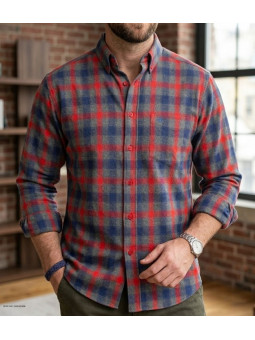 Chemise WINCHESTER TARGET gris - Coupe confort coton gratté
