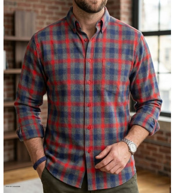 Chemise WINCHESTER TARGET gris - Coupe confort coton gratté