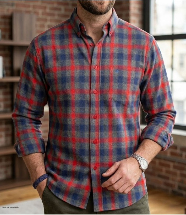 Chemise WINCHESTER TARGET gris - Coupe confort coton gratté