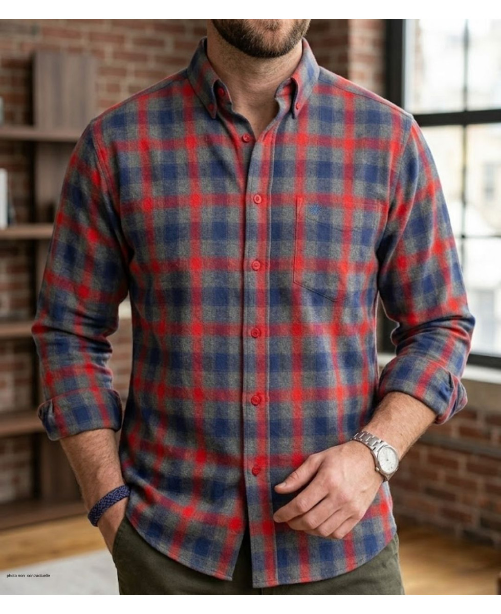 Chemise WINCHESTER TARGET gris - Coupe confort coton gratté