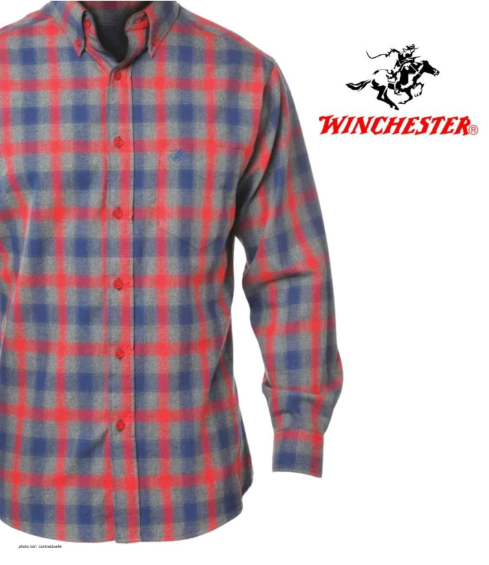 Chemise WINCHESTER TARGET gris - Coupe confort coton gratté