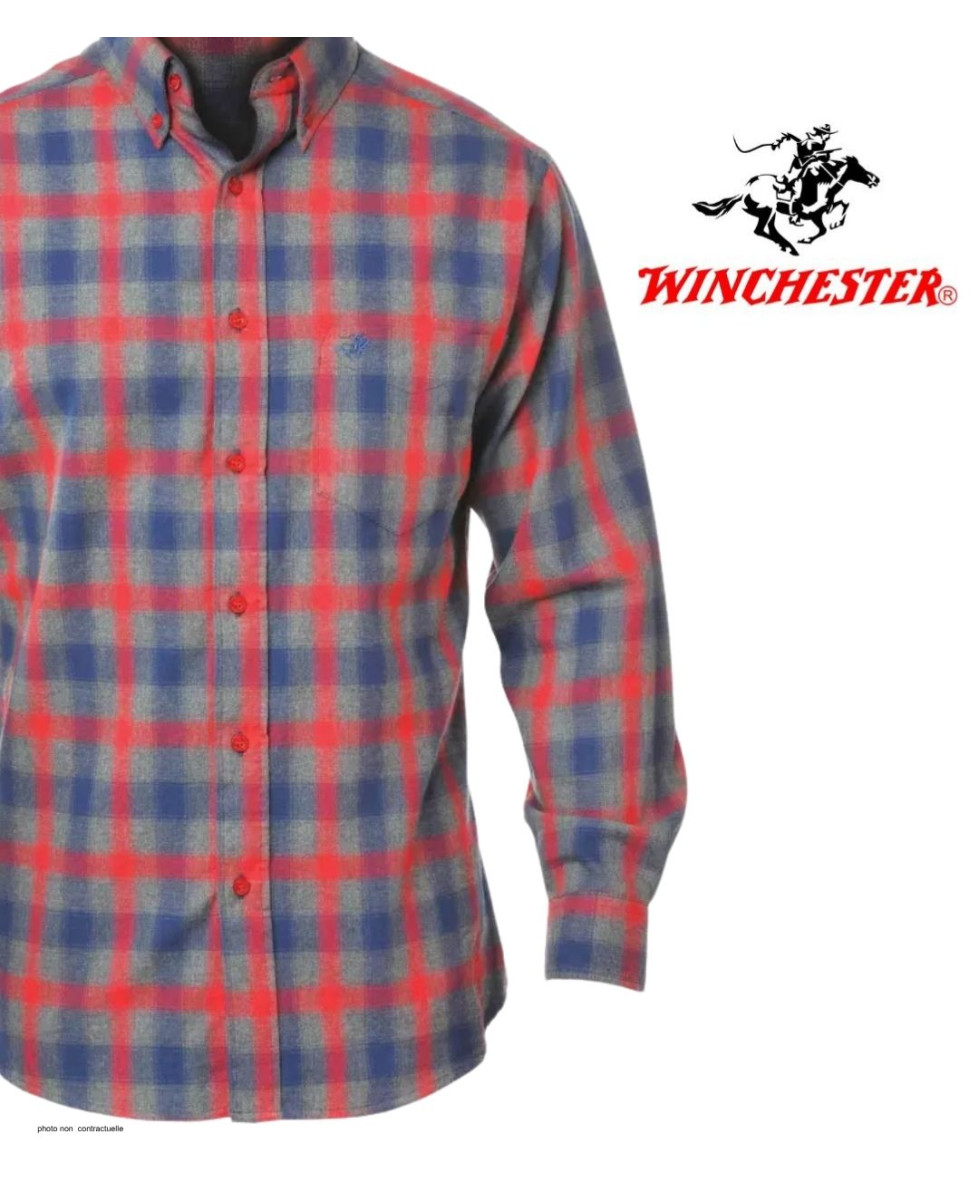 Chemise WINCHESTER TARGET gris - Coupe confort coton gratté