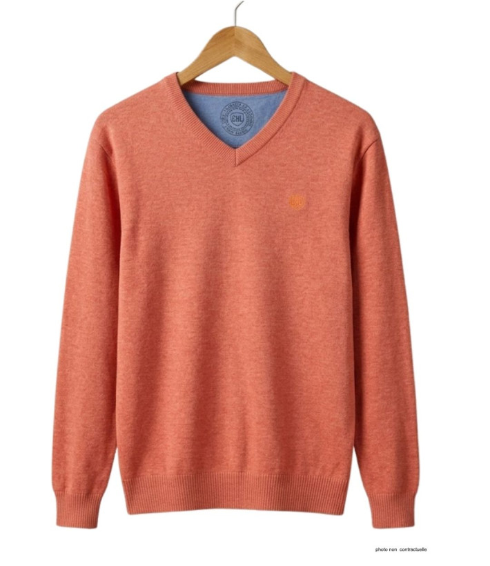 Pull CHALLENGER PALAIS2 col V orange - Maille confort
