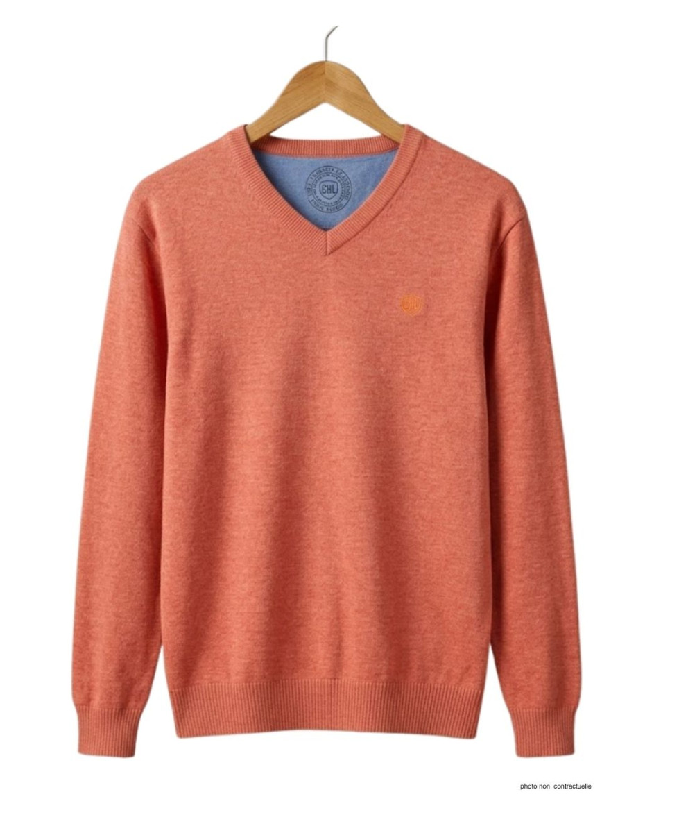 Pull CHALLENGER PALAIS2 col V orange - Maille confort