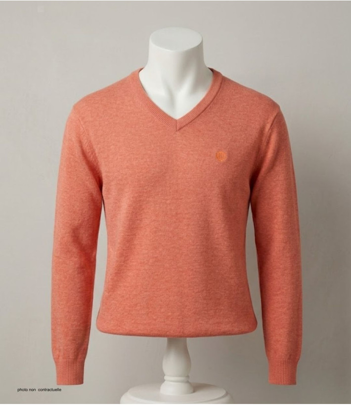 Pull CHALLENGER PALAIS2 col V orange - Maille confort