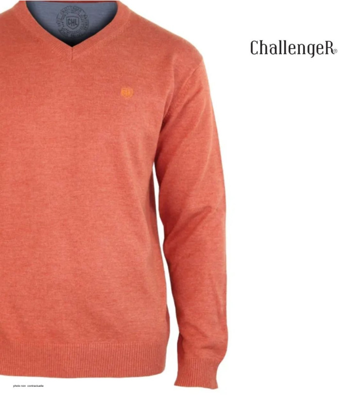 Pull CHALLENGER PALAIS2 col V orange - Maille confort
