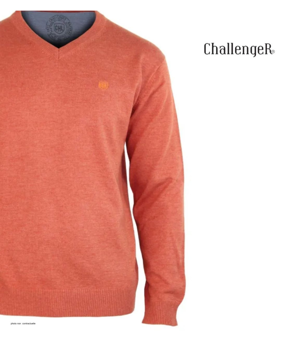 Pull CHALLENGER PALAIS2 col V orange - Maille confort