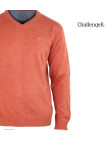 Pull CHALLENGER PALAIS2 col V orange - Maille confort