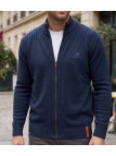 Cardigan col montant WINCHESTER CLIFF1 – Bleu marine chic