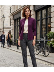 Cardigan violet SUZY1 femme – Jacquard, col montant, zippé