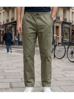 Pantalon homme K-DRAN K0084K coton kaki loisirs confort