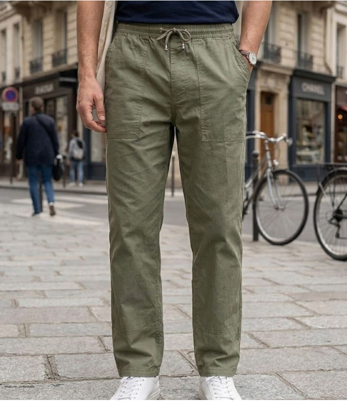 Pantalon homme K-DRAN K0084K coton kaki loisirs confort