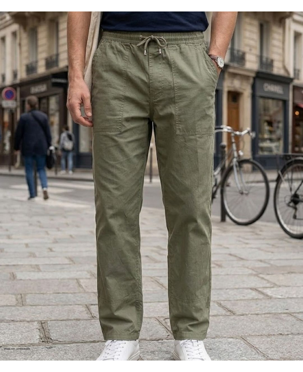 Pantalon homme K-DRAN K0084K coton kaki loisirs confort