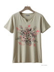Tee-shirt AXONE ERABLE1B beige - Pur coton confort