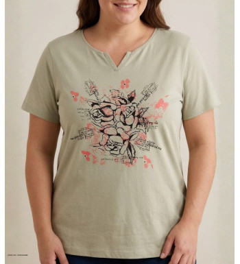Tee-shirt AXONE ERABLE1B beige - Pur coton confort