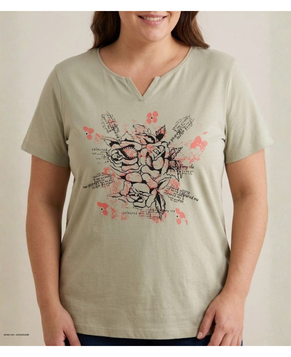 Tee-shirt AXONE ERABLE1B beige - Pur coton confort