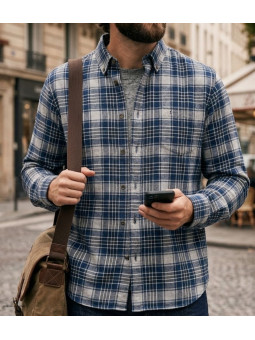 Chemise homme CHALLENGER THALYS1 coton carreaux