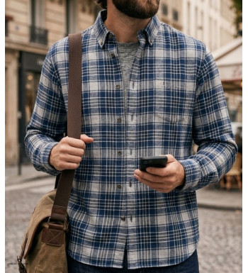 Chemise homme CHALLENGER THALYS1 coton carreaux