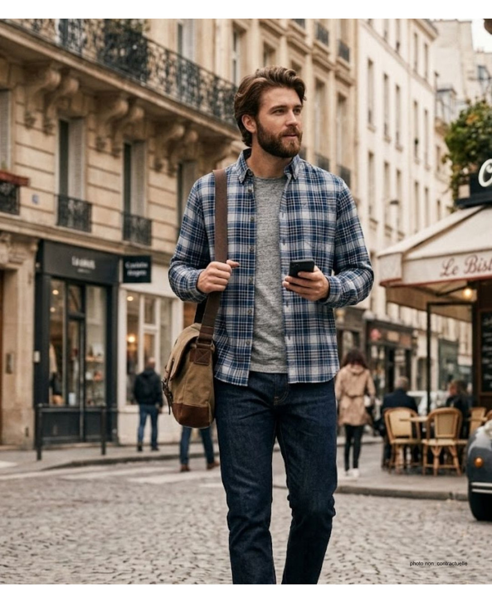 Chemise homme CHALLENGER THALYS1 coton carreaux