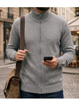 Cardigan full zip CHALLENGER CYBER2 – Gris intemporel