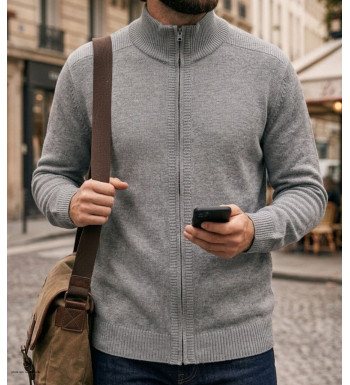 Cardigan full zip CHALLENGER CYBER2 – Gris intemporel